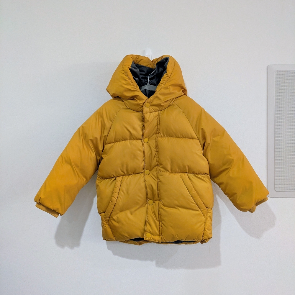 Zara Kids Mustard Yellow Puffer Jacket